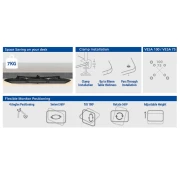 Стойка за 3 мониторa ACT AC8303, За бюро, Регулируема, 27", 3x7 кг, Черен