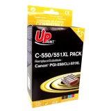 Комплект мастилници UPRINT -CANON PGI-550 + CLI-551BK/C/M/Y XL, 1x25ml+4x15ml