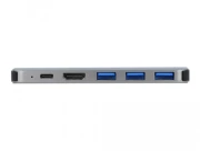Докинг станция Delock За MacBook, HDMI 4K, USB-A, USB-C, PD, Сив