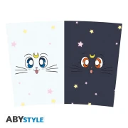 Термо чаша ABYSTYLE SAILOR MOON Luna & Artemis, Черен/Бял