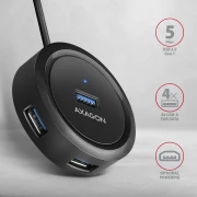 AXAGON HUE-P1C SuperSpeed USB-C ROUND hub