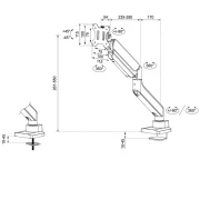Neomounts by Newstar Next Core Desk Mount 1 Ultra Wide Curved screen (topfix clamp & grommet)