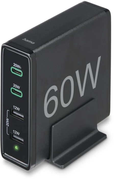 HAMA Зарядна станция 4 порта 60W