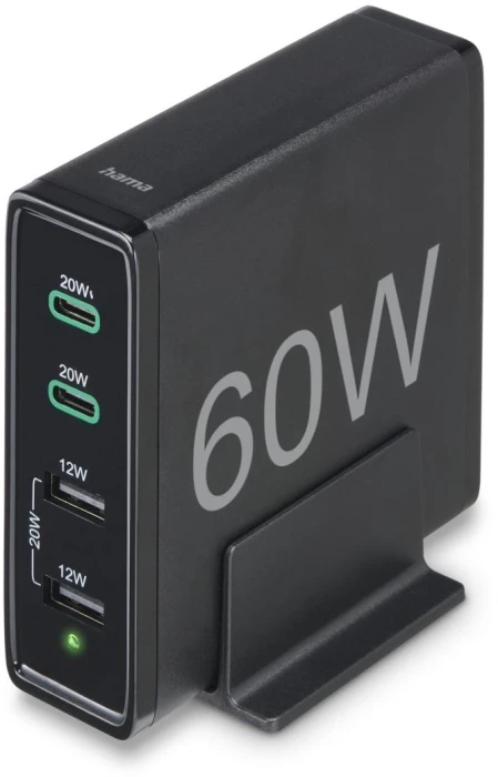 HAMA Зарядна станция 4 порта 60W