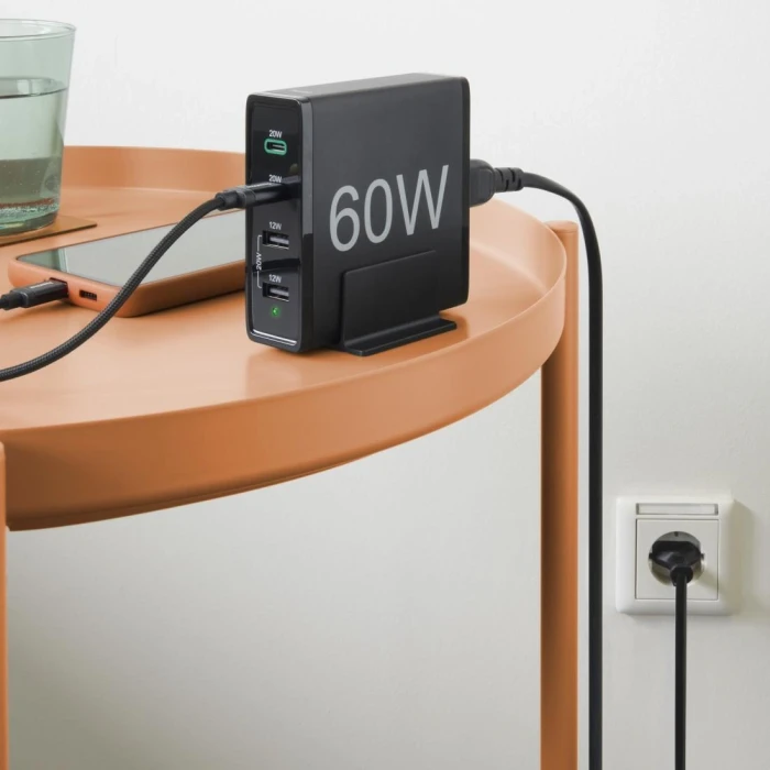 HAMA Зарядна станция 4 порта 60W