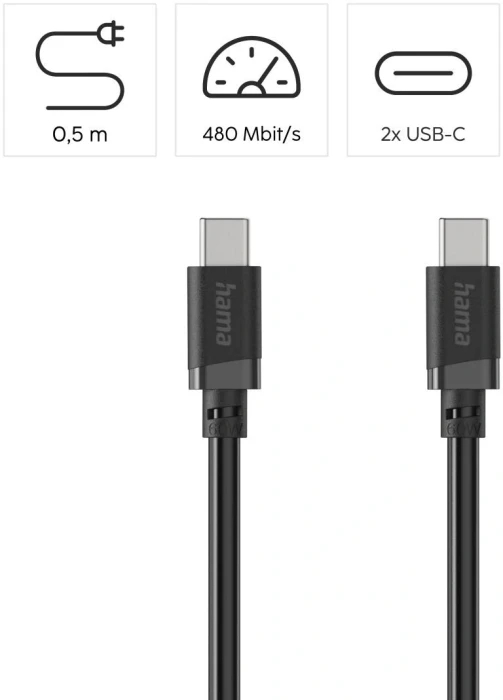 HAMA USB-C 60W - 0.5m
