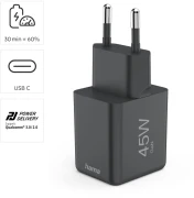 HAMA Бързо мини зарядно GaN 45W