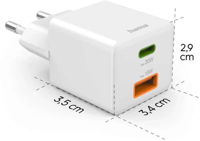 HAMA Бързо мини Gan зарядно 30 W