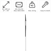 Стенна стойка за TV HAMA 90" 60кг