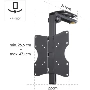 TV Стойка за таван 117 cm (46") до 20 кг