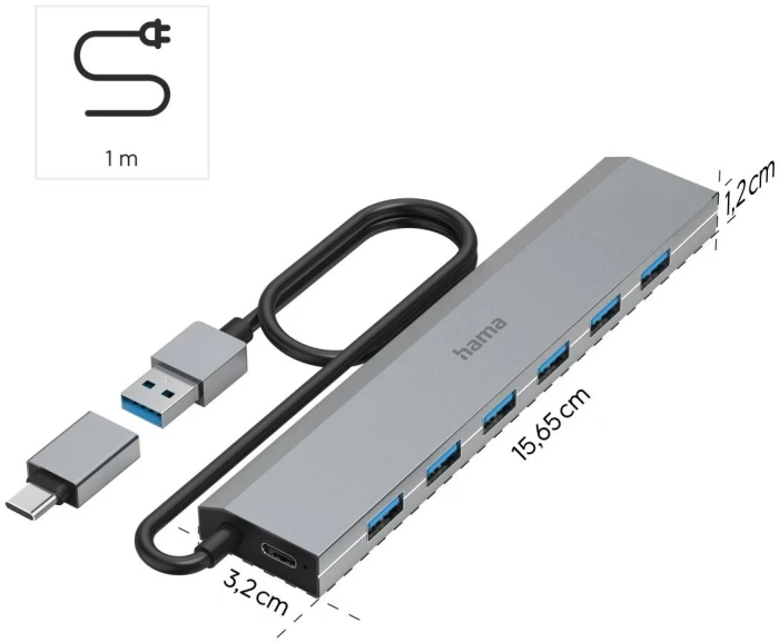 HAMA с адаптер 7 x USB 5Gbps
