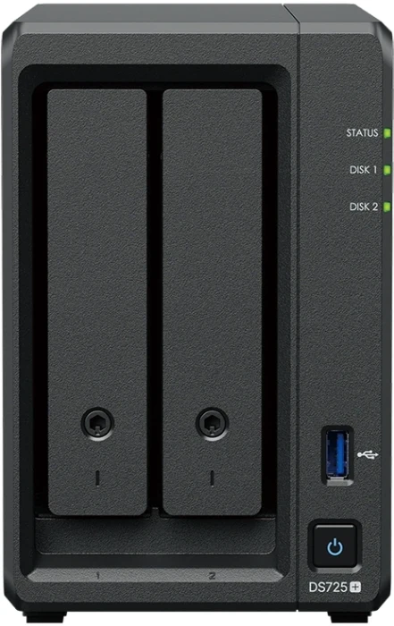 Мрежов сторидж Synology DS725+, за 2 диска, AMD Ryzen R1600 - 2 Cores
