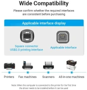 Vention USB-A > USB-B 2.0 - 1.0m