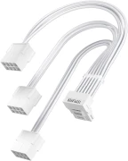 1stPlayer удължителен кабел Custom Sleeved Modding Cable White - 3 x PCIe 8-pin to 12VHPWR - FM3-B-WH