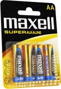 Супералкални батерии  MAXELL LR6 XL /4 бр. в блистер/ 1.5V