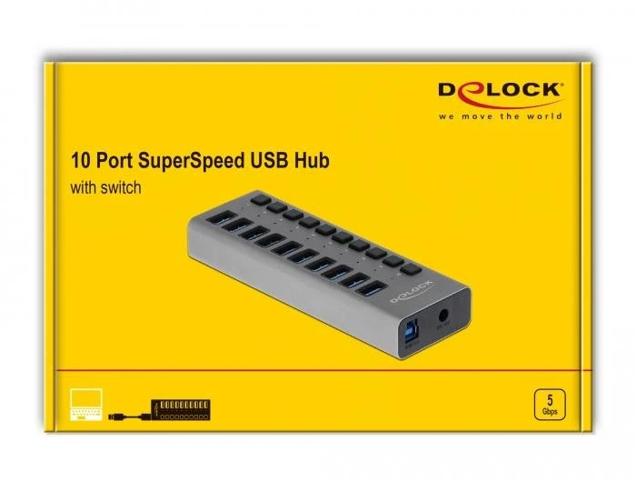 DELOCK с адаптер 10 x USB 5Gbps