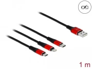 Кабел за зареждане USB-A > 3in1 - 1.0m
