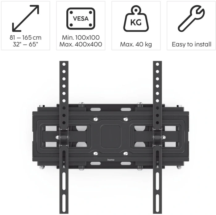 Стенна стойка за TV FULLMOTION 65"