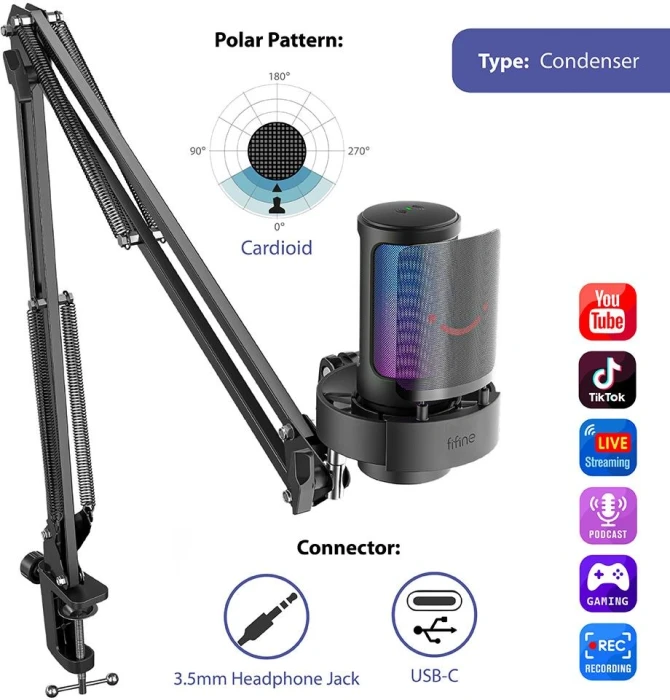 FIFINE A8T RGB - Black