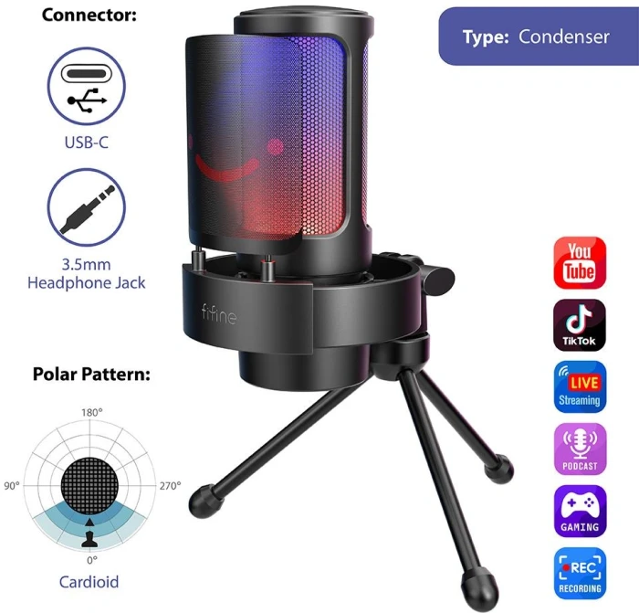 FIFINE A8V RGB - Black