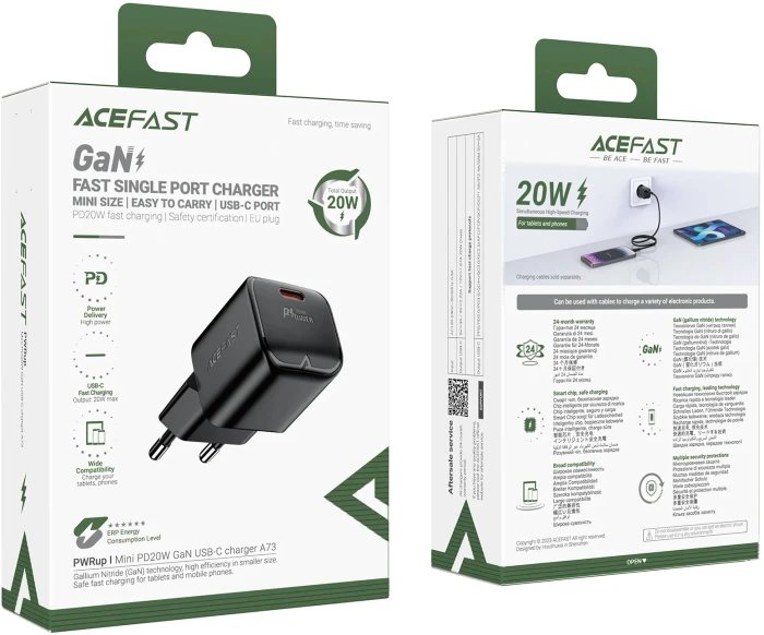 Acefast A73 Wall Charger GaN PD 20W