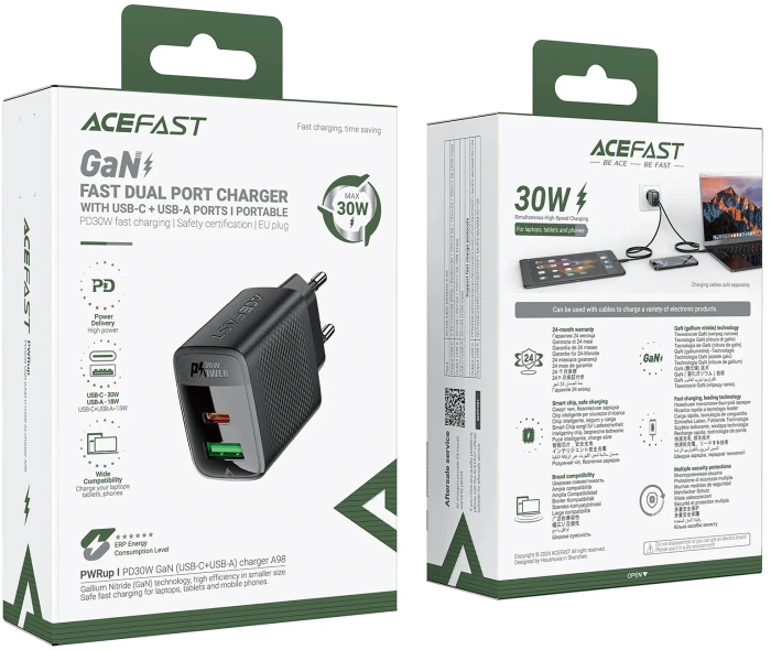 Acefast A98 Wall Charger GaN PD 30W