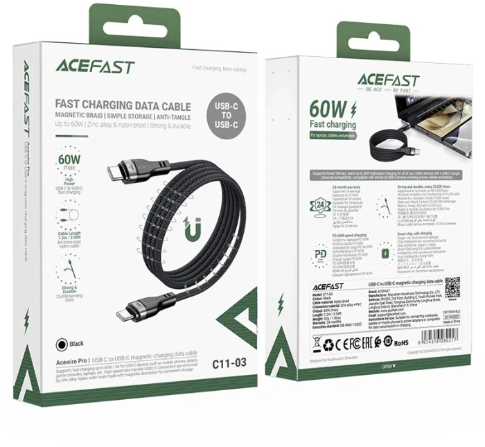 Acefast USB-C 2.0 60W - 1.2m