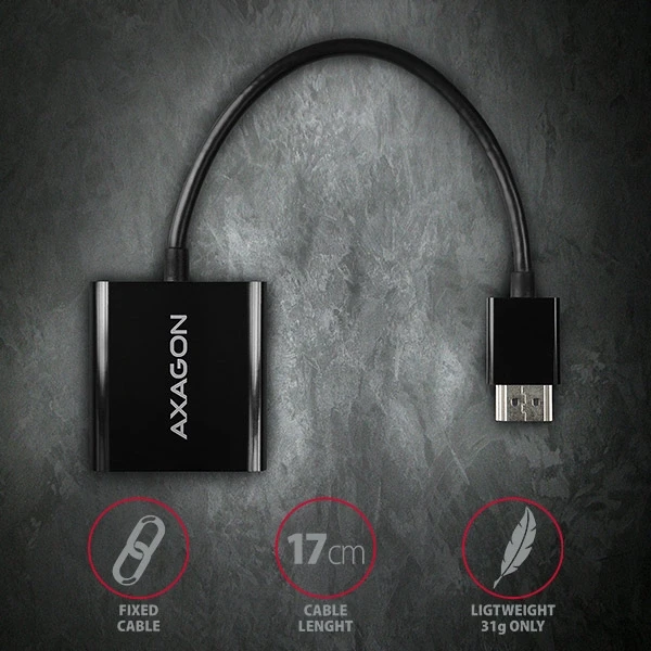AXAGON адаптер HDMI > VGA Audio Out