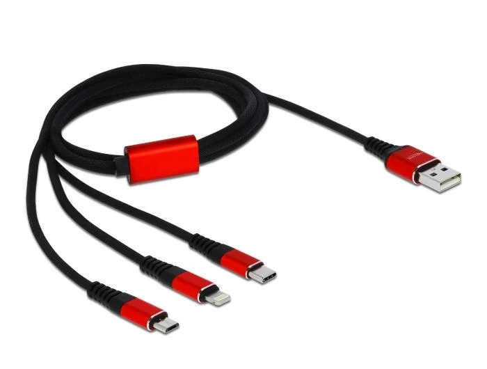 Кабел за зареждане USB-A > 3in1 - 1.0m