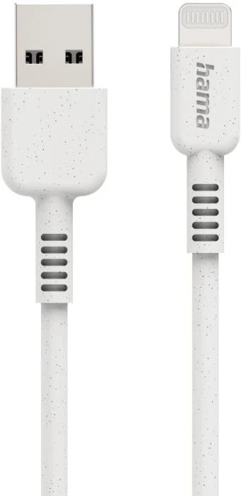 Кабел за зареждане HAMA "Eco", USB-A - Lightning, 1 м, бял