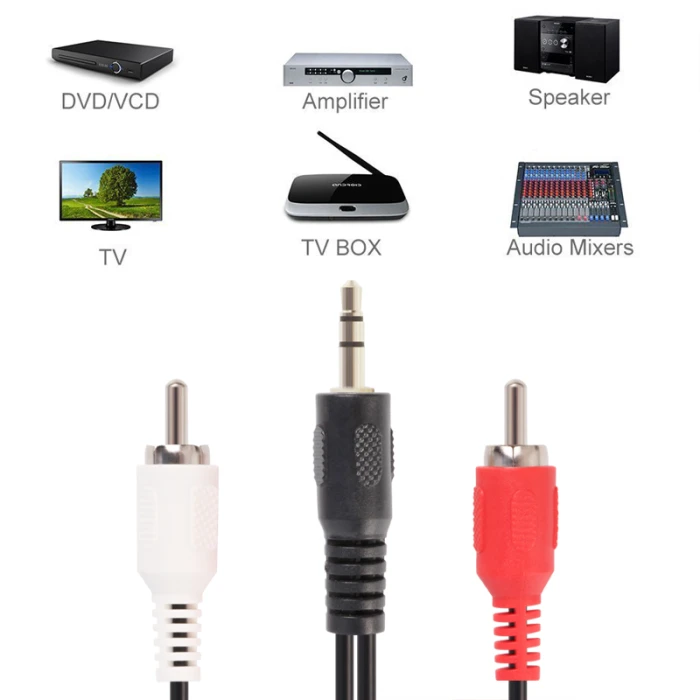 VCom Аудио 3.5mm > RCA x 2 - 3.0m