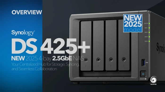 Мрежов сторидж Synology DS425+, за 4 диска, Intel Celeron J4125 - 4 Cores