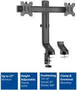ACT Стойка за 2 бр мониторa 27" с регулиране на височината