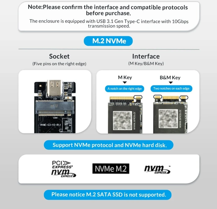 Orico HM2-G2 M.2 NVMe USB-C