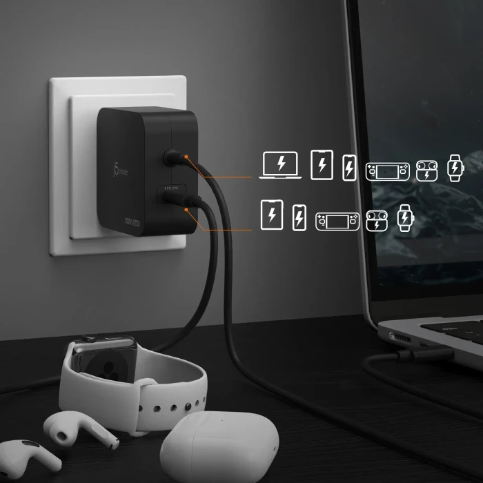 j5create Зарядно 220V GaN USB-C 102W