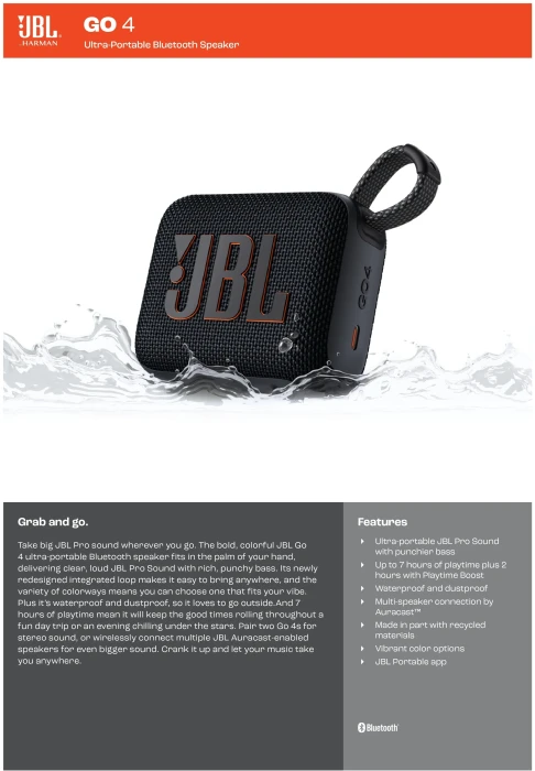 JBL Go 4 Bluetooth - Blue