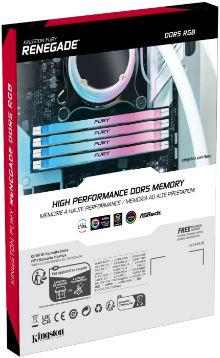 KINGSTON Fury Renegade RGB White 32GB(2x16GB) DDR5 6800MHz CL36