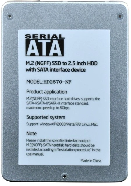 Makki адаптер M.2 SATA > 2.5" Aluminium