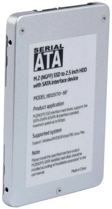 Makki адаптер M.2 SATA > 2.5" Aluminium