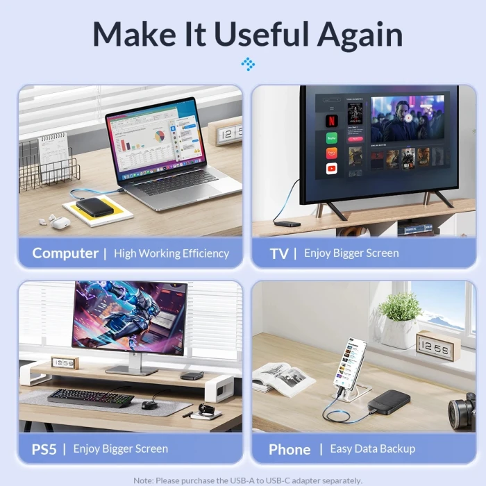 Orico 2020C3 кутия за диск 2.5" USB-C