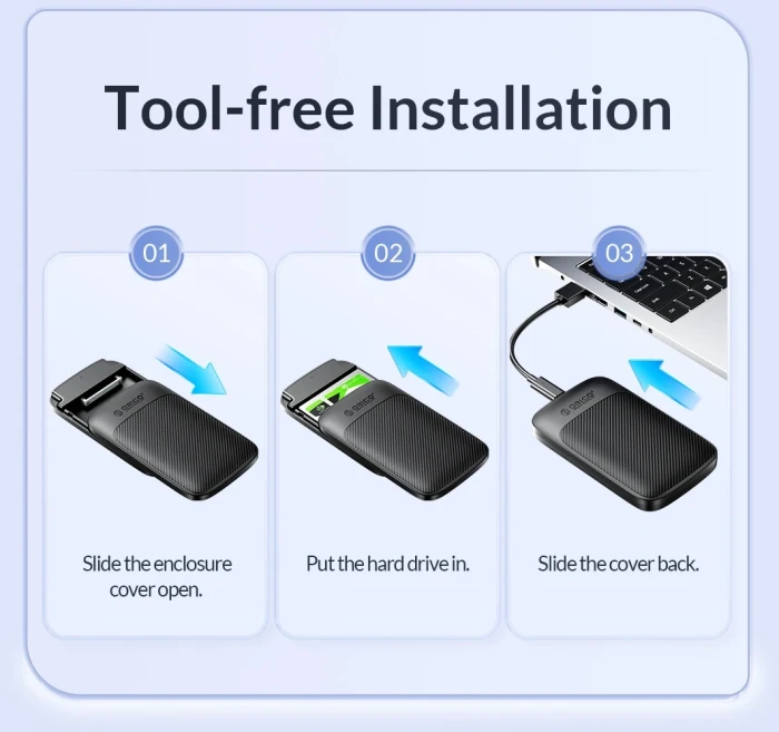 Orico 2020C3 кутия за диск 2.5" USB-C