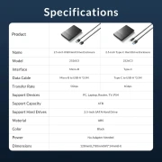 Orico 2526U3-V1 кутия за диск 2.5"