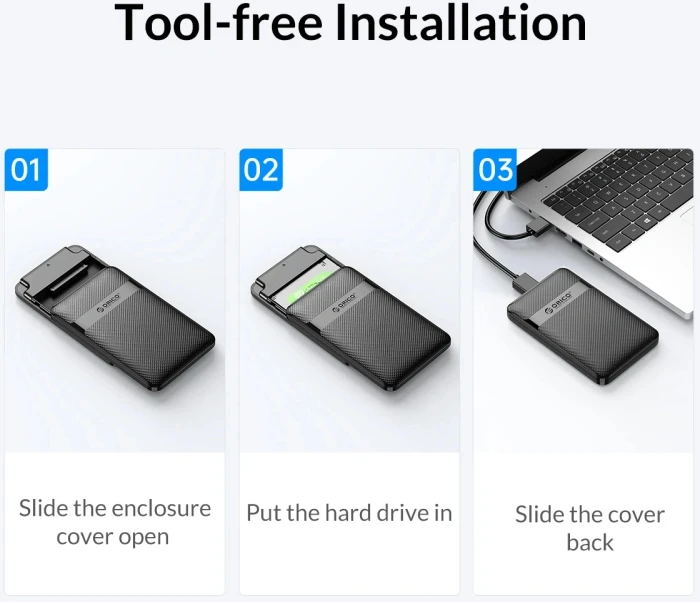 Orico 2577C3 кутия за диск 2.5" USB-C