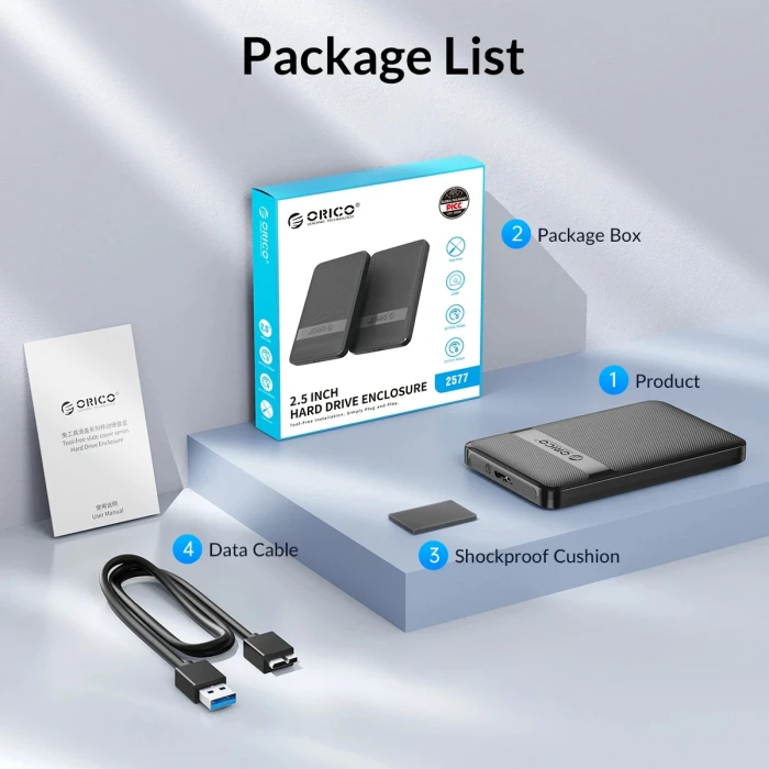Orico 2577C3 кутия за диск 2.5" USB-C