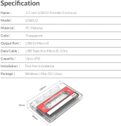 Orico 2580U3 кутия за диск 2.5"