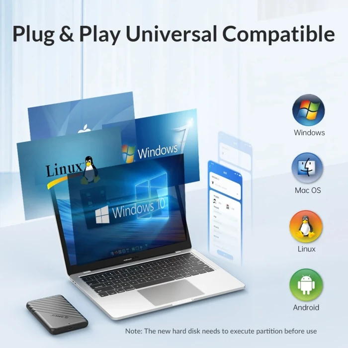Orico 25PW1C кутия за диск 2.5" USB-C