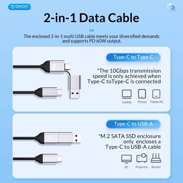 Orico Dock 2 x HDD/SSD 2.5"/3.5" Clone