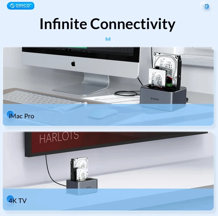 Orico Dock 2 x HDD/SSD 2.5"/3.5" Clone