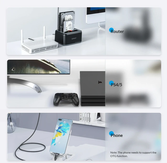 Orico Dock HDD/SSD - 2.5/3.5" USB-C/A