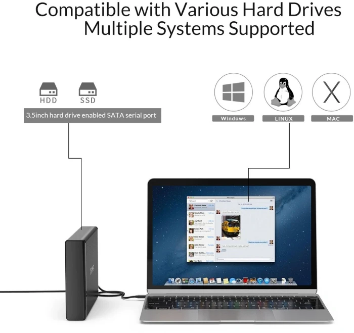 Orico 7688C3 кутия за диск 3.5" USB-C